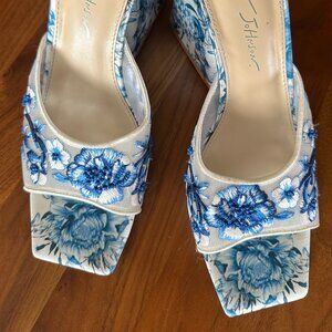 Betsey Johnson Roo Blue Floral Shoes